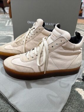 Officine Creative Womens Cream and Gum High-Top Sneakers